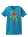 Sleigh Ride Color Womens Dark T-Shirt-TooLoud-Turquoise-X-Small-Davson Sales