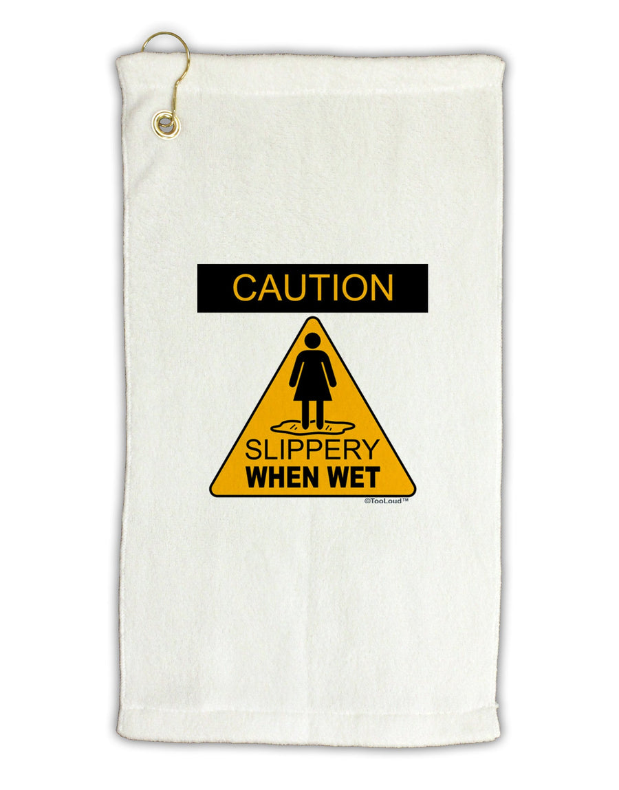 Slippery When Wet Micro Terry Gromet Golf Towel 16 x 25 inch-Golf Towel-TooLoud-White-Davson Sales