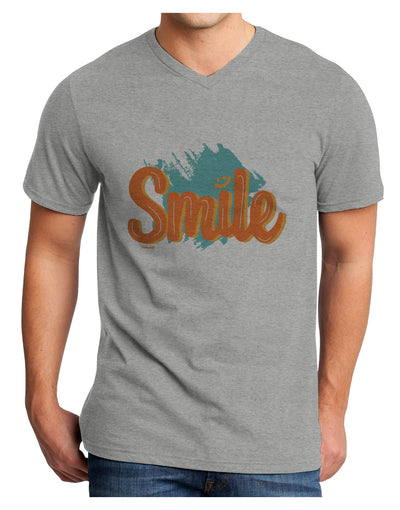 Smile Adult V-Neck T-shirt-Mens T-Shirt-TooLoud-HeatherGray-Small-Davson Sales