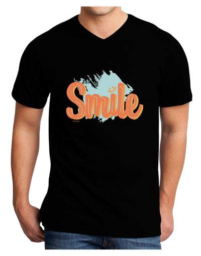 Smile Adult V-Neck T-shirt-Mens T-Shirt-TooLoud-Black-Small-Davson Sales