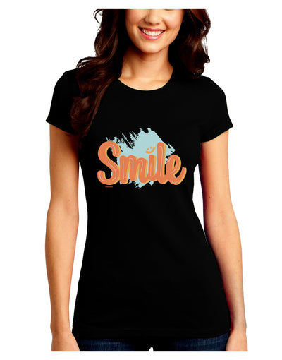 Smile Dark Juniors Petite Crew Dark T-Shirt Black 2XL Tooloud