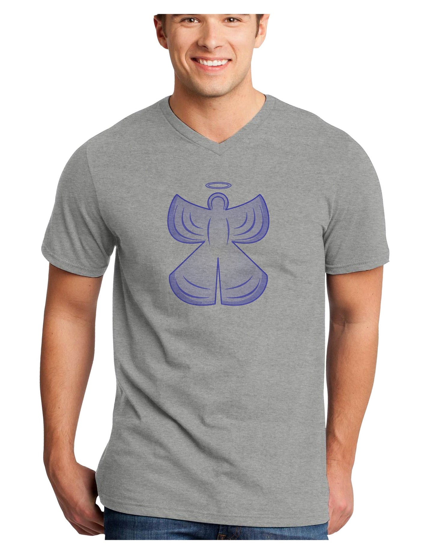 Snow Angel Design - Winter Adult V-Neck T-shirt-Mens V-Neck T-Shirt-TooLoud-HeatherGray-Small-Davson Sales