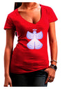 Snow Angel Design - Winter Juniors V-Neck Dark T-Shirt-Womens V-Neck T-Shirts-TooLoud-Red-Juniors Fitted Small-Davson Sales