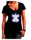 Snow Angel Design - Winter Juniors V-Neck Dark T-Shirt-Womens V-Neck T-Shirts-TooLoud-Black-Juniors Fitted Small-Davson Sales