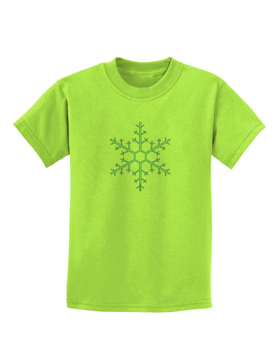 Snowflake Christmas Childrens T-Shirt-Childrens T-Shirt-TooLoud-Lime-Green-X-Small-Davson Sales