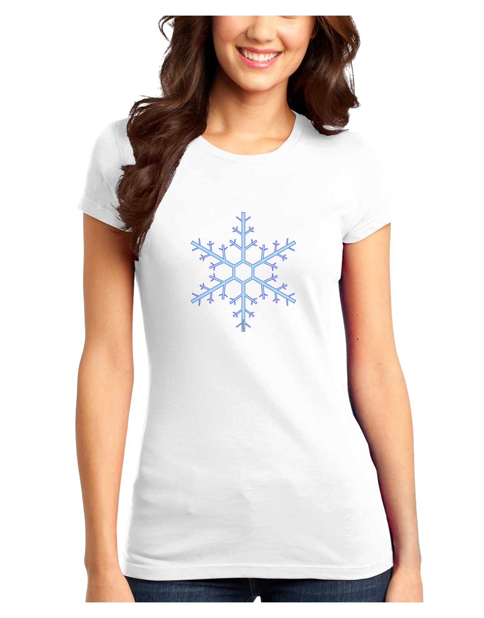 Snowflake Christmas Juniors T-Shirt-Womens Juniors T-Shirt-TooLoud-White-Juniors Fitted XS-Davson Sales