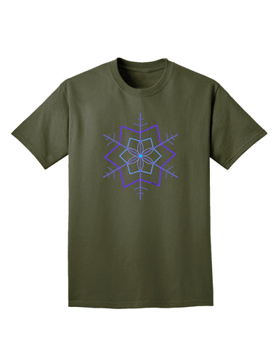 Snowflake Star Christmas Adult Dark T-Shirt-Mens T-Shirt-TooLoud-Military-Green-Small-Davson Sales