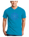 Snowflake Star Christmas Adult Dark V-Neck T-Shirt-TooLoud-Turquoise-Small-Davson Sales