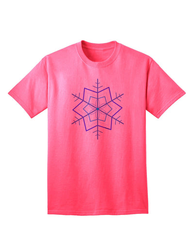 Snowflake Star Christmas Adult T-Shirt: Festive Elegance for the Holiday Season-Mens T-shirts-TooLoud-Neon-Pink-Small-Davson Sales