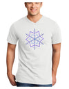 Snowflake Star Christmas Adult V-Neck T-shirt-Mens V-Neck T-Shirt-TooLoud-White-Small-Davson Sales