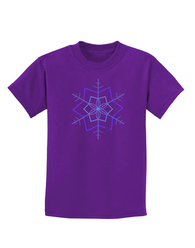 Snowflake Star Christmas Childrens Dark T-Shirt-Childrens T-Shirt-TooLoud-Purple-X-Small-Davson Sales