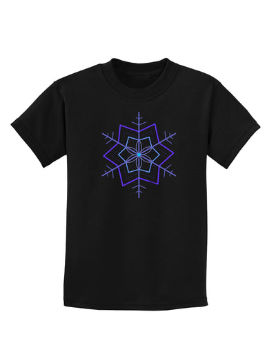 Snowflake Star Christmas Childrens Dark T-Shirt-Childrens T-Shirt-TooLoud-Black-X-Small-Davson Sales