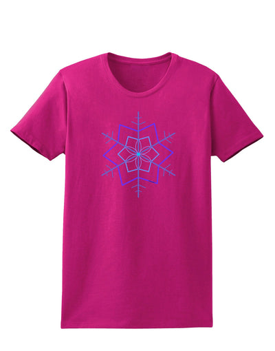 Snowflake Star Christmas Womens Dark T-Shirt-TooLoud-Hot-Pink-Small-Davson Sales