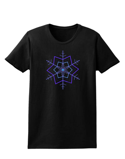 Snowflake Star Christmas Womens Dark T-Shirt-TooLoud-Black-X-Small-Davson Sales