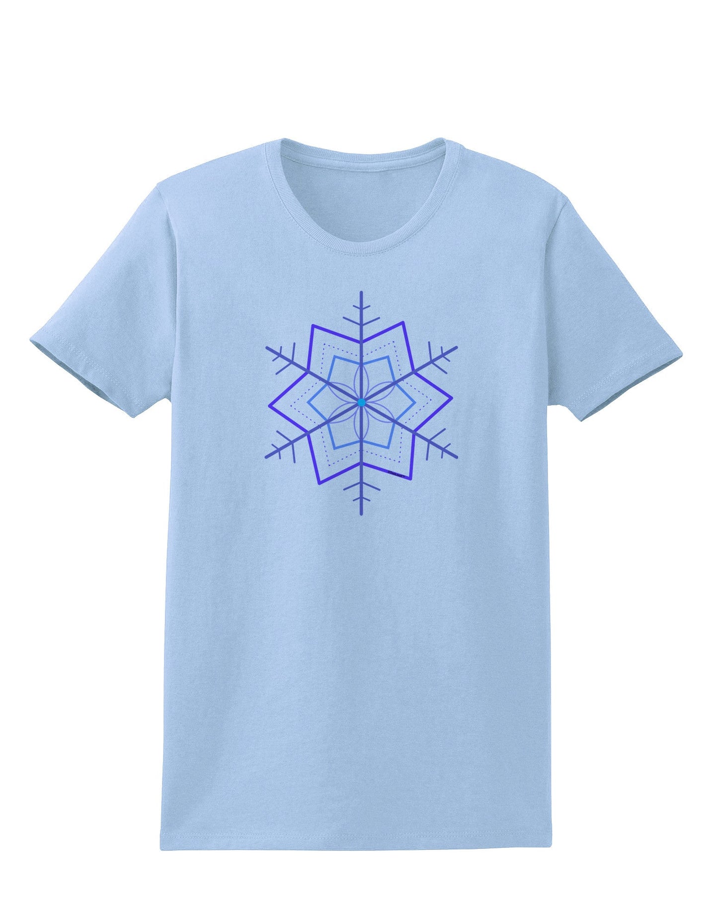 Snowflake Star Christmas Womens T-Shirt-Womens T-Shirt-TooLoud-Light-Blue-X-Small-Davson Sales