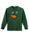 Snowman Face Christmas Adult Long Sleeve Dark T-Shirt-TooLoud-Dark-Green-Small-Davson Sales