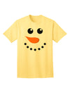 Snowman Face Christmas Adult T-Shirt: Festive Holiday Apparel for Adults-Mens T-shirts-TooLoud-Yellow-Small-Davson Sales