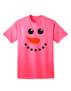 Snowman Face Christmas Adult T-Shirt: Festive Holiday Apparel for Adults-Mens T-shirts-TooLoud-Neon-Pink-Small-Davson Sales