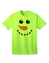 Snowman Face Christmas Adult T-Shirt: Festive Holiday Apparel for Adults-Mens T-shirts-TooLoud-Neon-Green-Small-Davson Sales