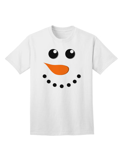 Snowman Face Christmas Adult T-Shirt: Festive Holiday Apparel for Adults-Mens T-shirts-TooLoud-White-Small-Davson Sales