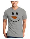 Snowman Face Christmas Adult V-Neck T-shirt-Mens V-Neck T-Shirt-TooLoud-HeatherGray-Small-Davson Sales