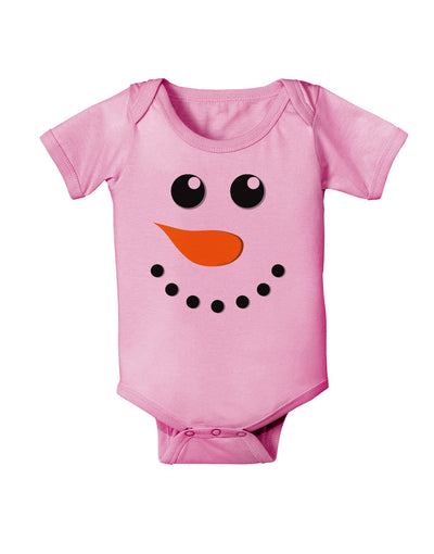 Snowman Face Christmas Baby Romper Bodysuit-Baby Romper-TooLoud-Light-Pink-06-Months-Davson Sales