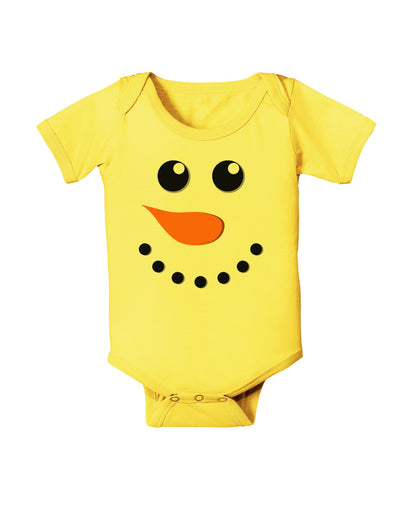 Snowman Face Christmas Baby Romper Bodysuit-Baby Romper-TooLoud-Yellow-06-Months-Davson Sales