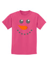 Snowman Face Christmas Childrens Dark T-Shirt-Childrens T-Shirt-TooLoud-Sangria-X-Small-Davson Sales