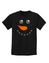 Snowman Face Christmas Childrens Dark T-Shirt-Childrens T-Shirt-TooLoud-Black-X-Small-Davson Sales