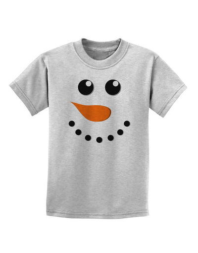 Snowman Face Christmas Childrens T-Shirt-Childrens T-Shirt-TooLoud-AshGray-X-Small-Davson Sales