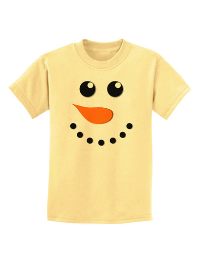 Snowman Face Christmas Childrens T-Shirt-Childrens T-Shirt-TooLoud-Daffodil-Yellow-X-Small-Davson Sales