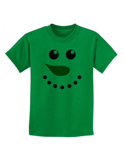 Snowman Face Christmas Childrens T-Shirt-Childrens T-Shirt-TooLoud-Kelly-Green-X-Small-Davson Sales