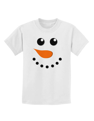 Snowman Face Christmas Childrens T-Shirt-Childrens T-Shirt-TooLoud-White-X-Small-Davson Sales