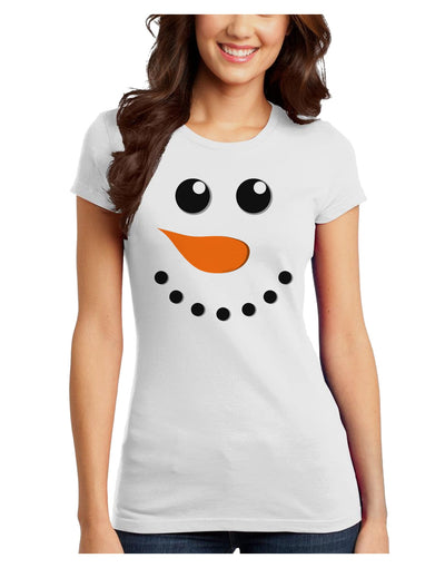 Snowman Face Christmas Juniors T-Shirt-Womens Juniors T-Shirt-TooLoud-White-Juniors Fitted XS-Davson Sales