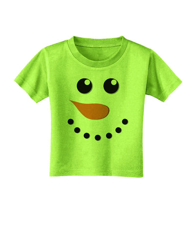 Snowman Face Christmas Toddler T-Shirt-Toddler T-Shirt-TooLoud-Lime-Green-2T-Davson Sales