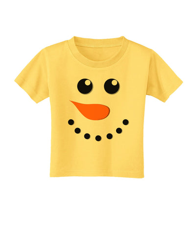 Snowman Face Christmas Toddler T-Shirt-Toddler T-Shirt-TooLoud-Yellow-2T-Davson Sales