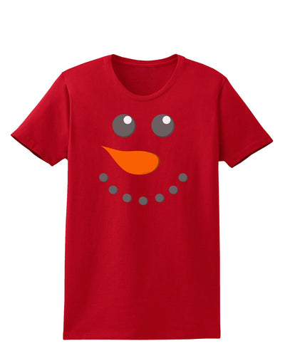 Snowman Face Christmas Womens Dark T-Shirt-TooLoud-Red-X-Small-Davson Sales