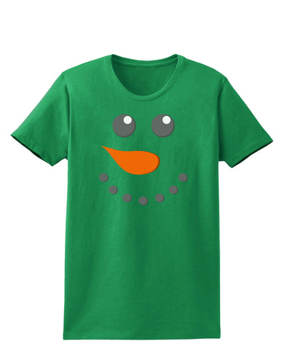 Snowman Face Christmas Womens Dark T-Shirt-TooLoud-Kelly-Green-X-Small-Davson Sales