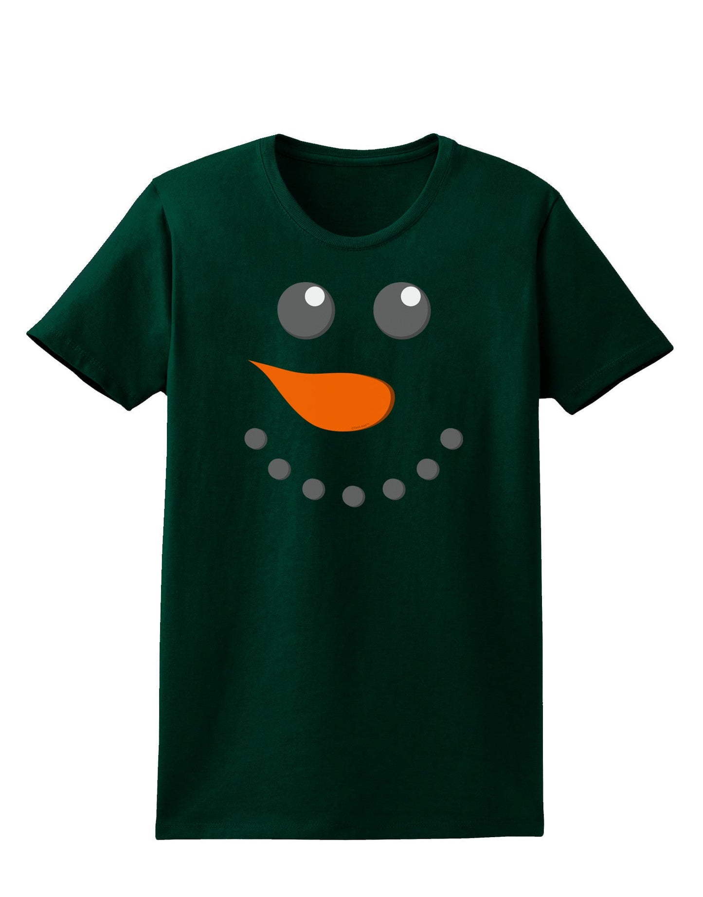 Snowman Face Christmas Womens Dark T-Shirt-TooLoud-Forest-Green-Small-Davson Sales