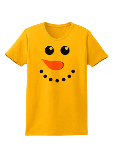 Snowman Face Christmas Womens T-Shirt-Womens T-Shirt-TooLoud-Gold-X-Small-Davson Sales