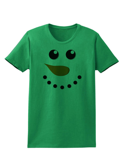 Snowman Face Christmas Womens T-Shirt-Womens T-Shirt-TooLoud-Kelly-Green-X-Small-Davson Sales