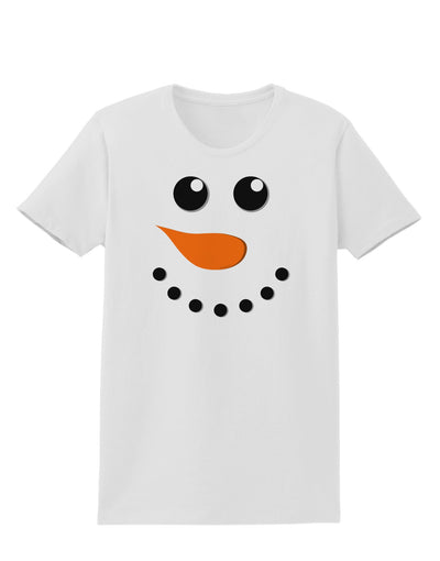 Snowman Face Christmas Womens T-Shirt-Womens T-Shirt-TooLoud-White-X-Small-Davson Sales