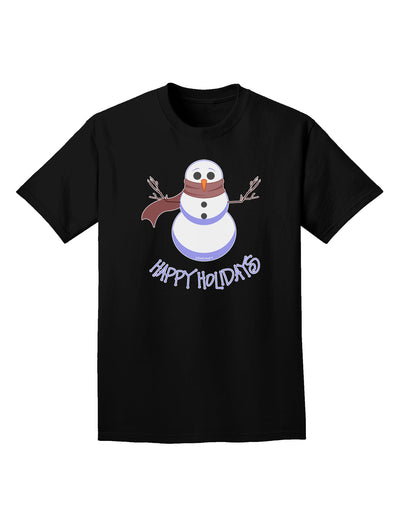 Snowman - Happy Holidays Adult Dark T-Shirt-Mens T-Shirt-TooLoud-Black-Small-Davson Sales