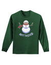 Snowman - Happy Holidays Adult Long Sleeve Dark T-Shirt-TooLoud-Dark-Green-Small-Davson Sales