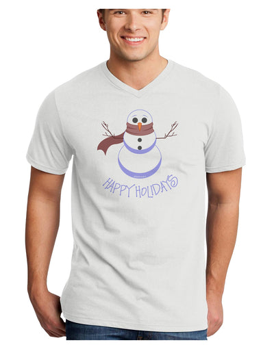 Snowman - Happy Holidays Adult V-Neck T-shirt-Mens V-Neck T-Shirt-TooLoud-White-Small-Davson Sales