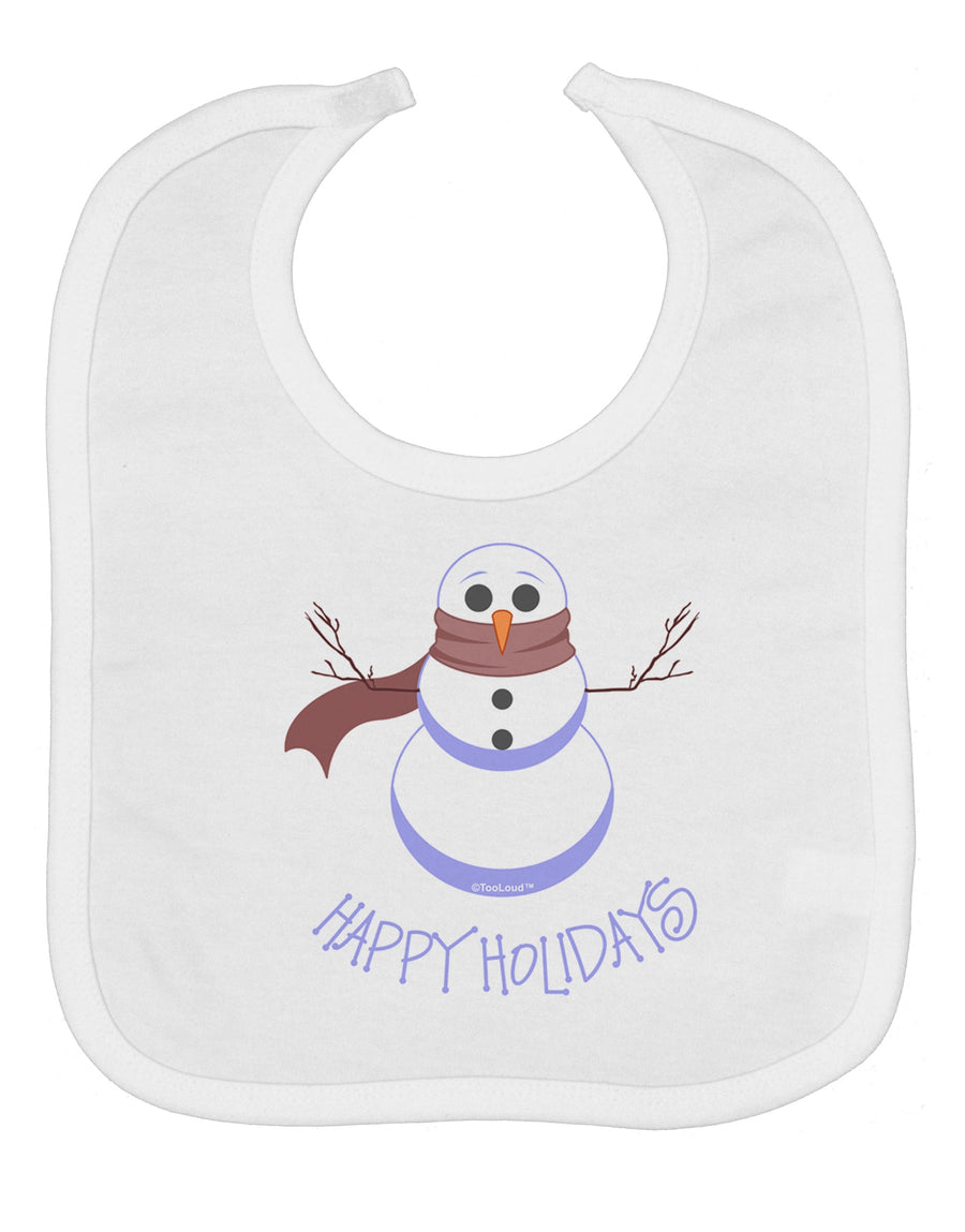 Snowman - Happy Holidays Baby Bib