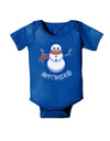 Snowman - Happy Holidays Baby Romper Bodysuit Dark-Baby Romper-TooLoud-Royal-Blue-06-Months-Davson Sales