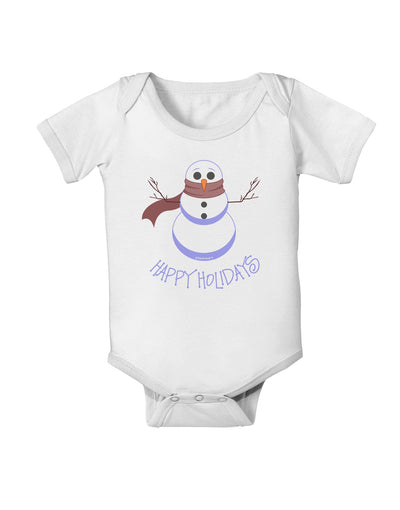 Snowman - Happy Holidays Baby Romper Bodysuit-Baby Romper-TooLoud-White-06-Months-Davson Sales