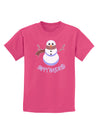 Snowman - Happy Holidays Childrens Dark T-Shirt-Childrens T-Shirt-TooLoud-Sangria-X-Small-Davson Sales