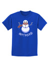 Snowman - Happy Holidays Childrens Dark T-Shirt-Childrens T-Shirt-TooLoud-Royal-Blue-X-Small-Davson Sales